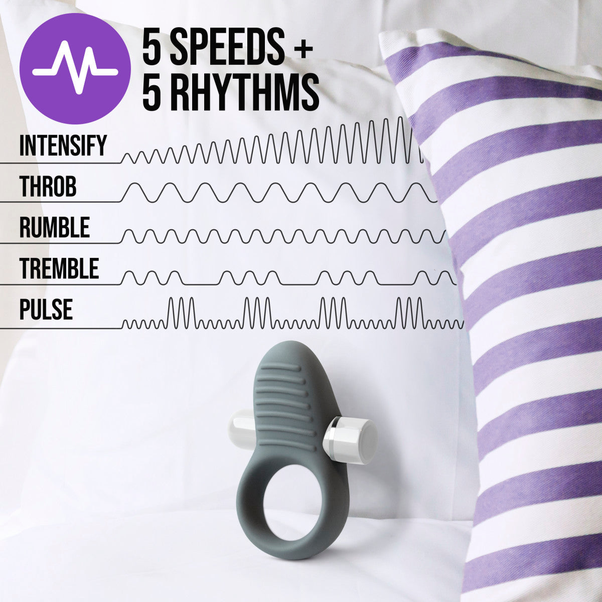 Blush Noje Slate Rechargeable Vibrating Cock Ring