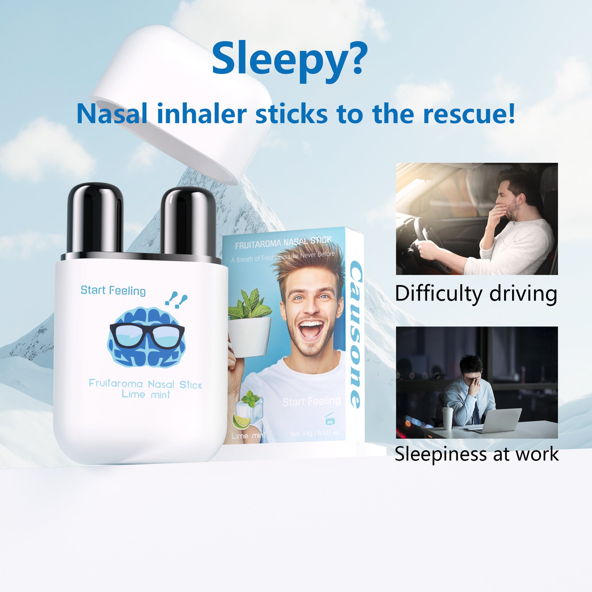 CAUSONE Start Feeling Fruit Aromatherapy Nasal Inhaler Stick