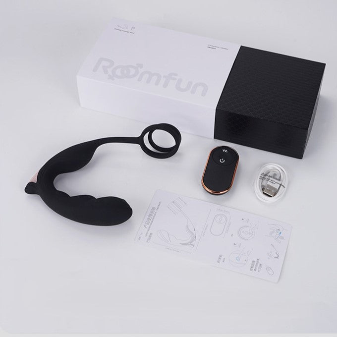 Roomfun Prostage Massager with Cock Ring Remote Controlled