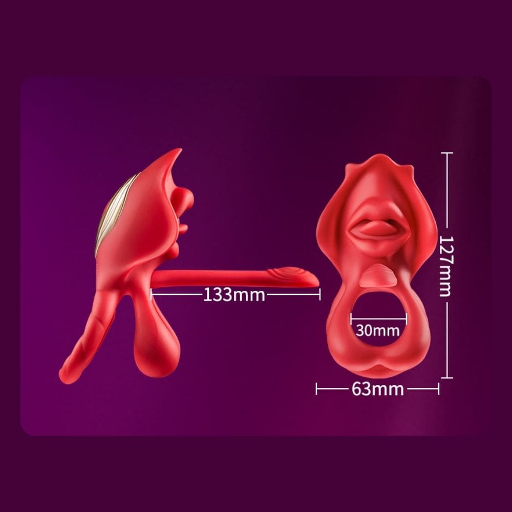 AAV Big Mouth Licking & Vibrating Cock Ring App Controlled