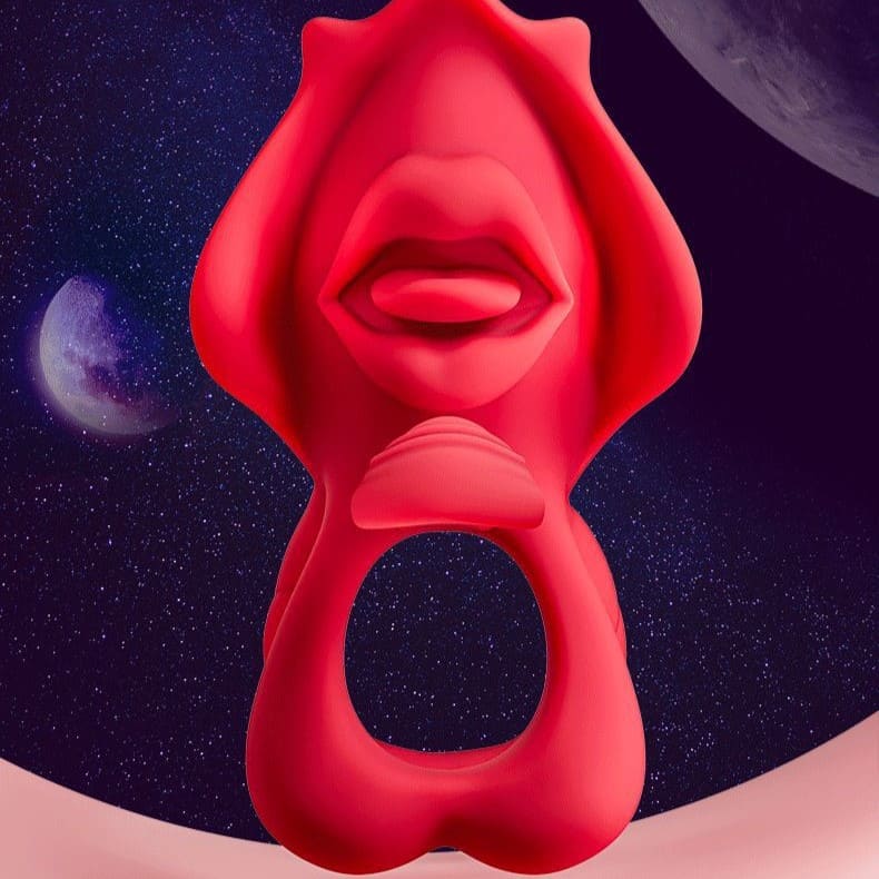 AAV Big Mouth Licking & Vibrating Cock Ring App Controlled