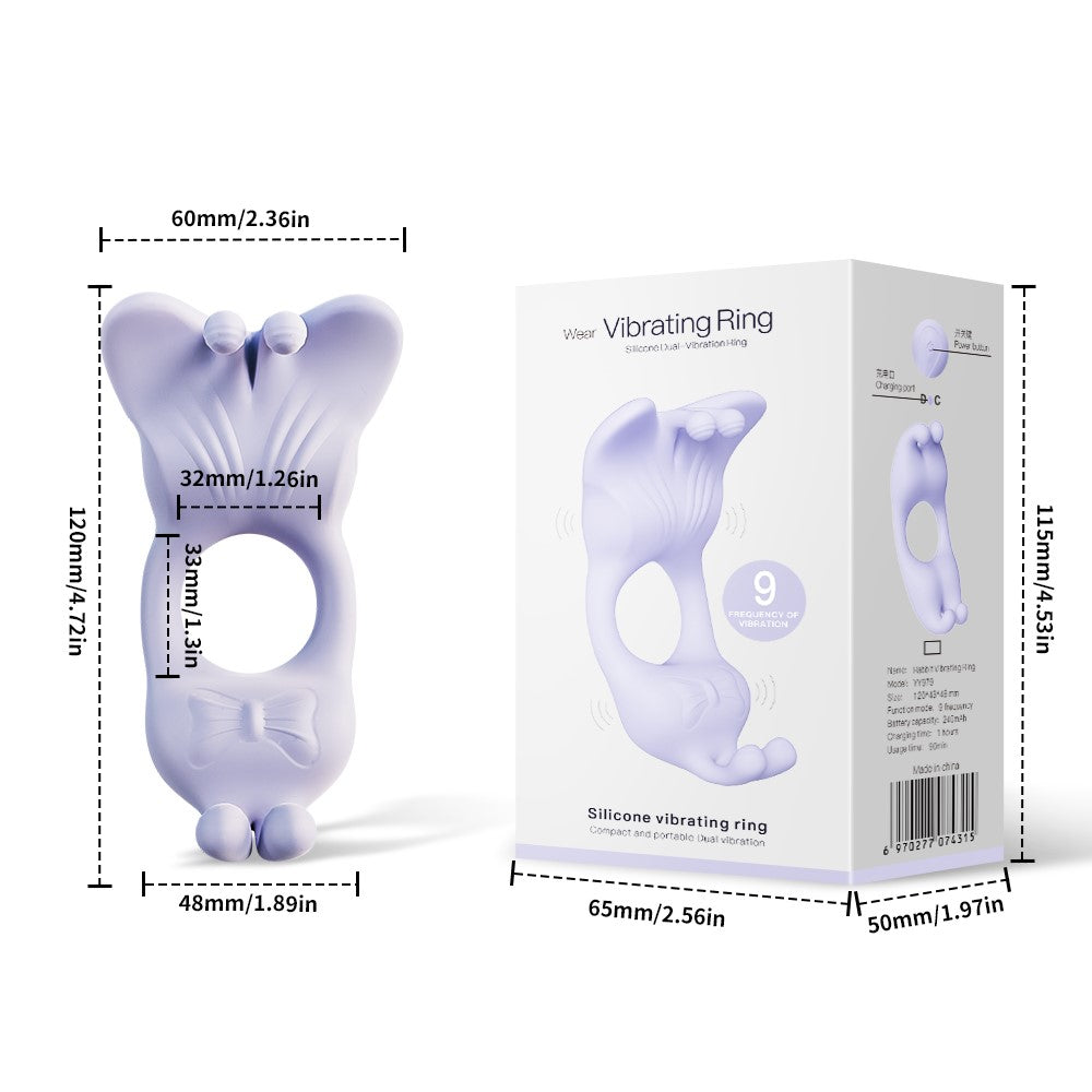 Butterfly Wearable Clitoral Vibrating Cock Ring App Controlled