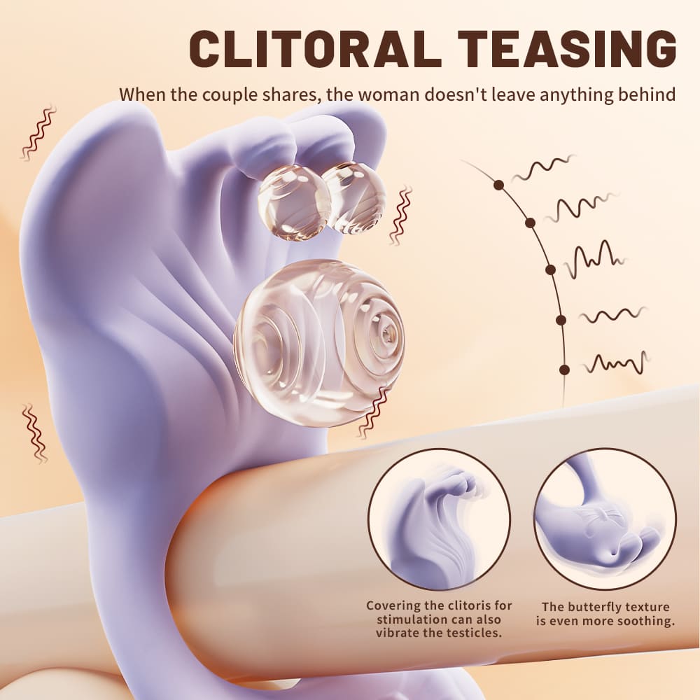 Butterfly Wearable Clitoral Vibrating Cock Ring App Controlled
