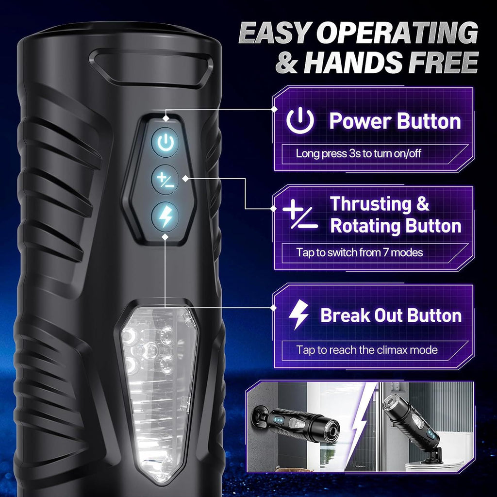 Dark Warrior Rotating & Thrusting Male Masturbator App Controlled