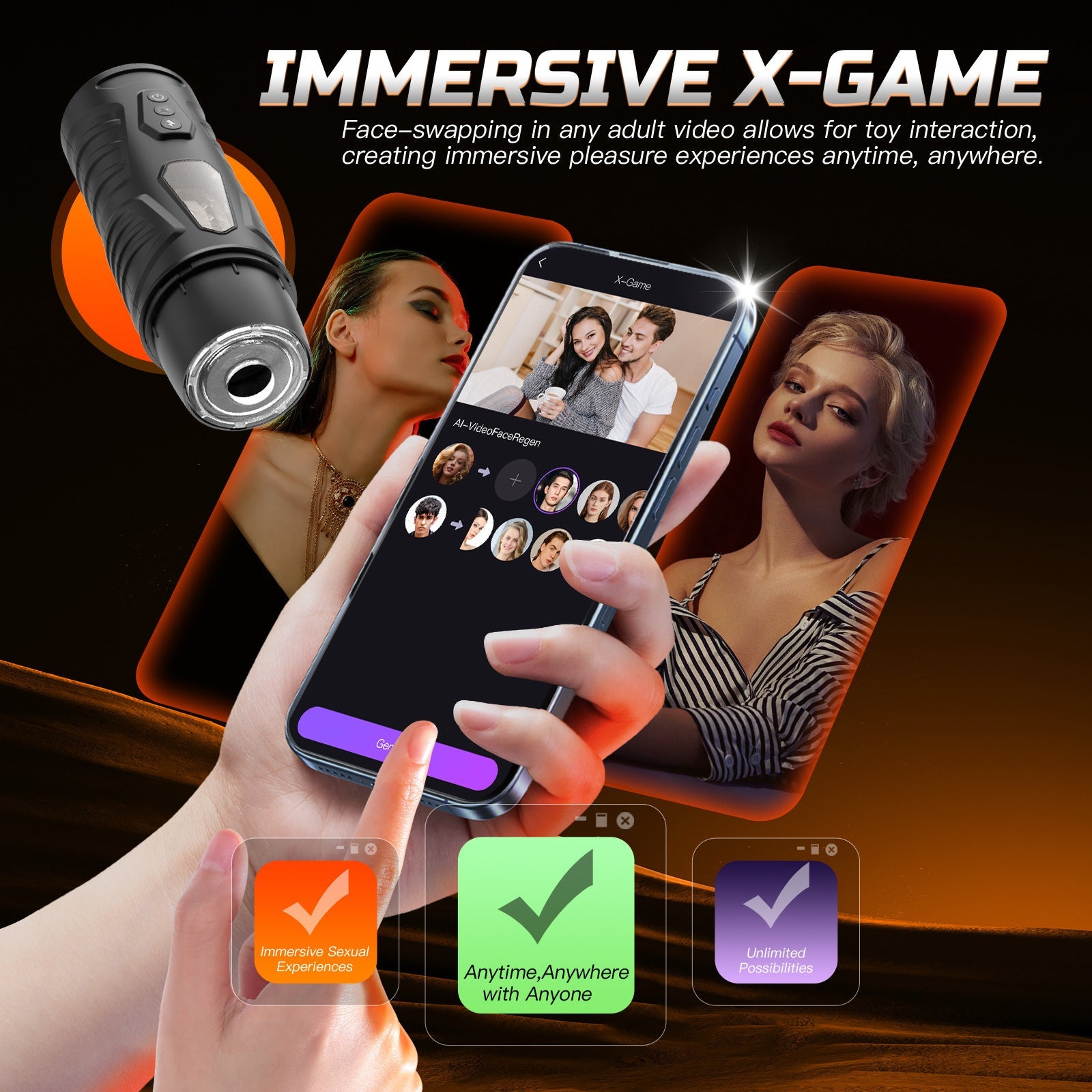 Dark Warrior Rotating & Thrusting Male Masturbator App Controlled