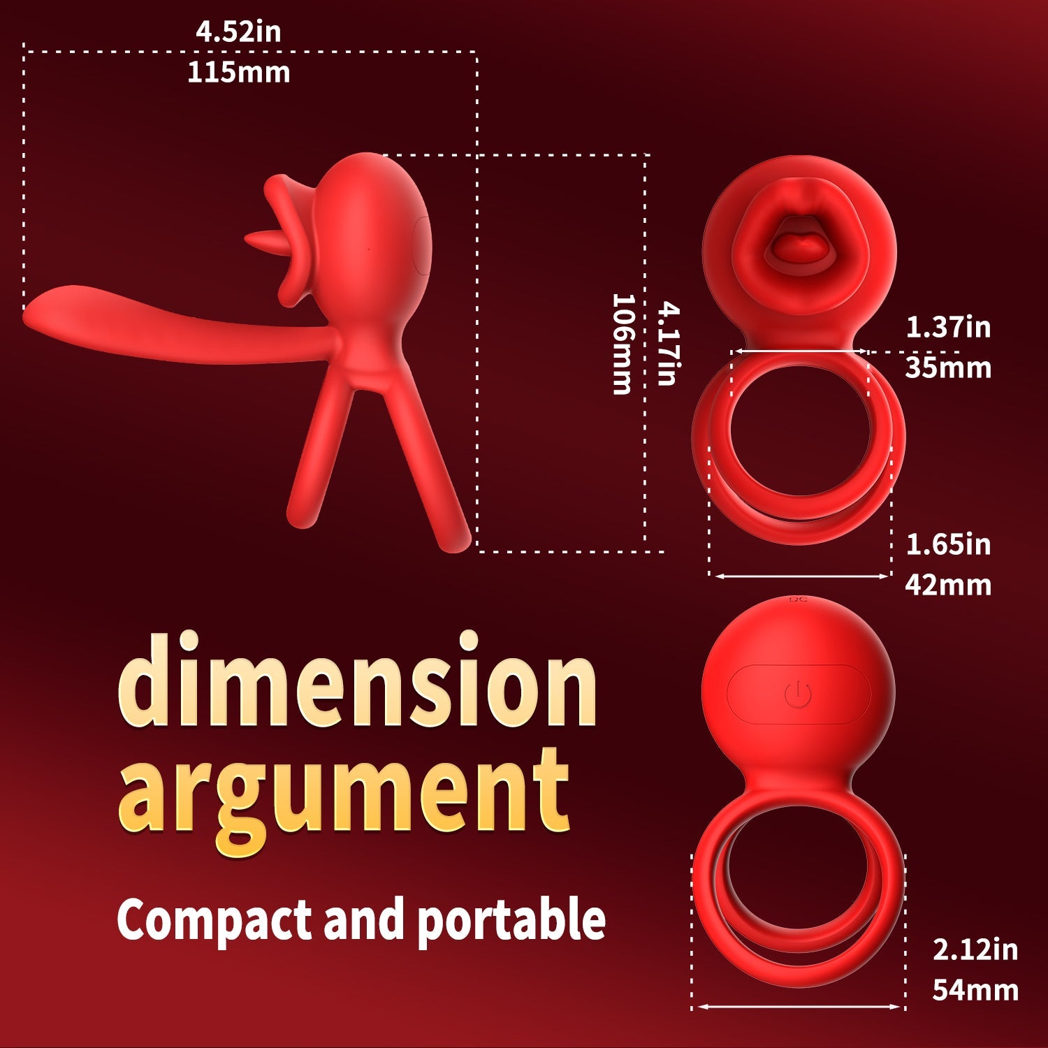 Dragon Tongue 2-in-1 Licking & Vibrating Cock Ring App Controlled