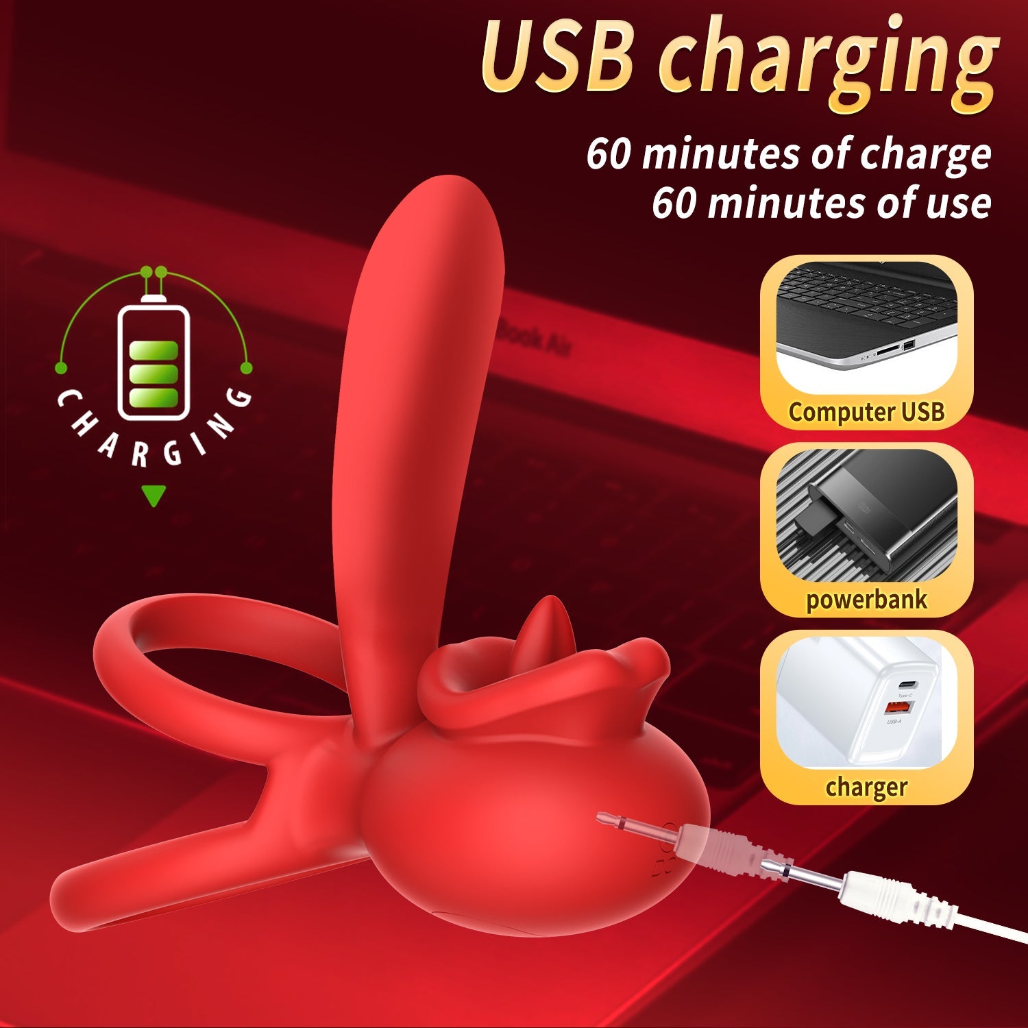 Dragon Tongue 2-in-1 Licking & Vibrating Cock Ring App Controlled