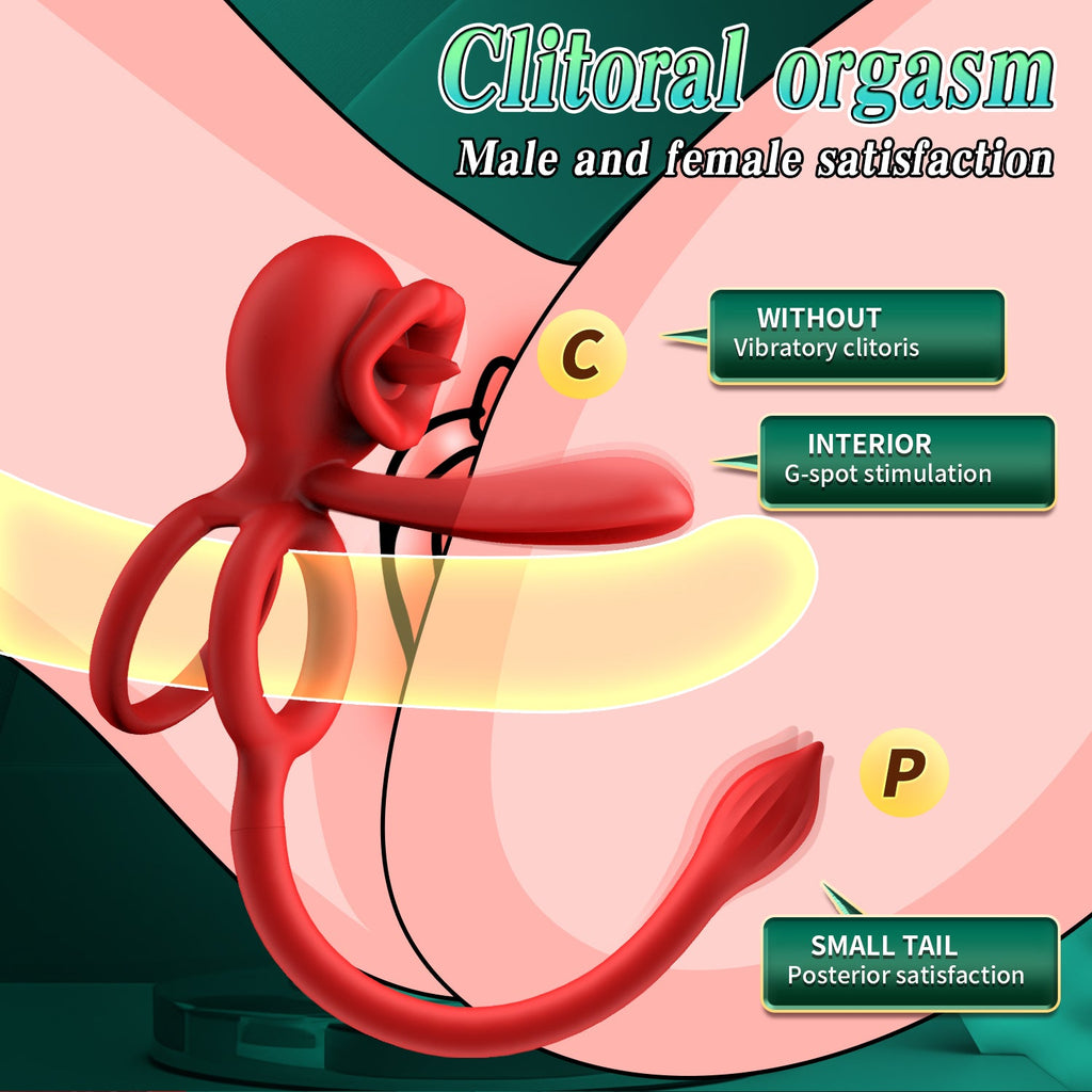 Dragon Tongue 3-in-1 Licking & Vibrating Cock Ring App Controlled