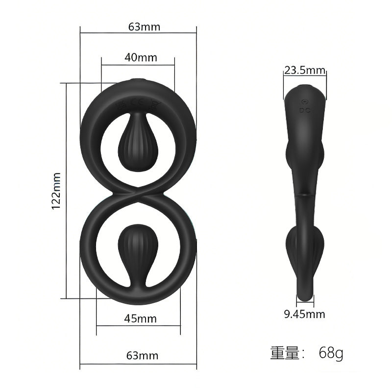 Dual Stimulation Clit Vibrating Cock Ring Remote & App Controlled