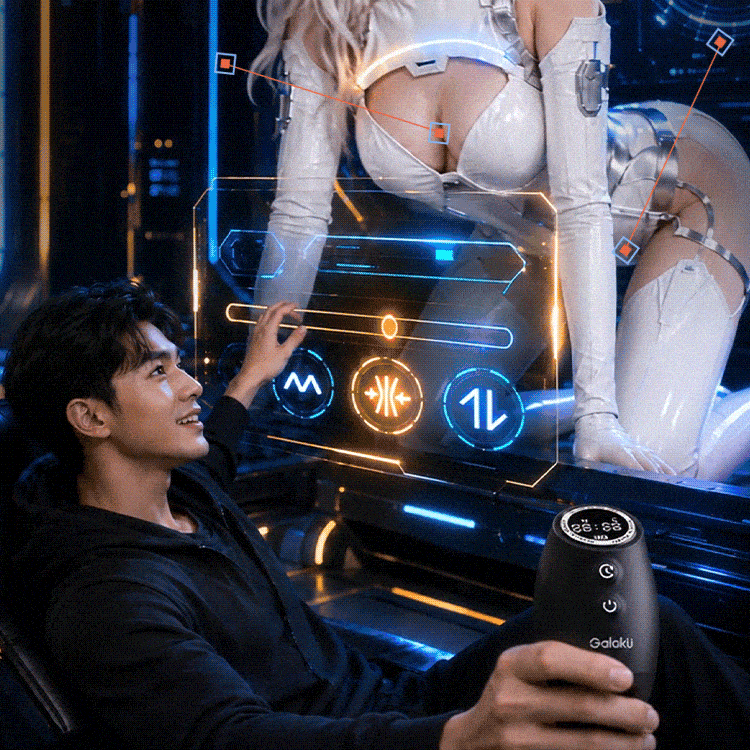 GALAKU Timer Vibrating & Tapping Male Masturbator App-Controlled