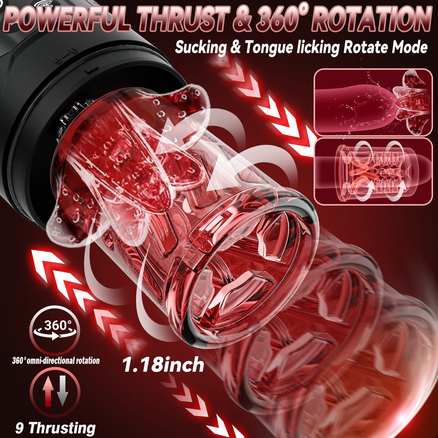 Hgod Peak Thrusting & Sucking Male Masturbator With Suction Base
