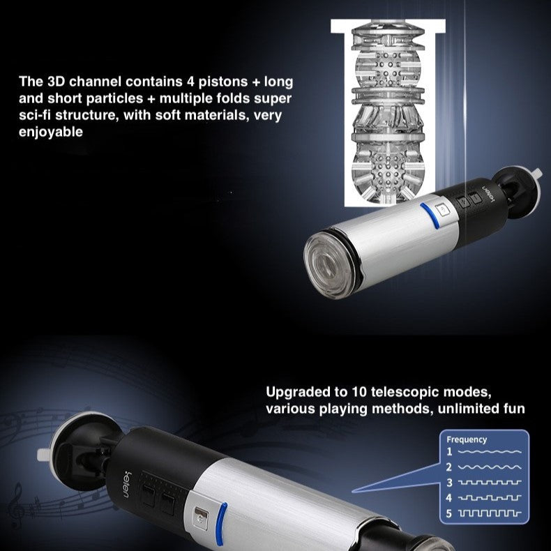 Leten Piston X9 III Stoßender männlicher Masturbator mit Saugnapfbasis