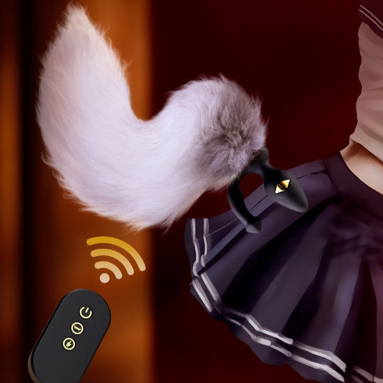 LOCKINK E-Stim Anal Plug with Fox Tail Remote Controlled