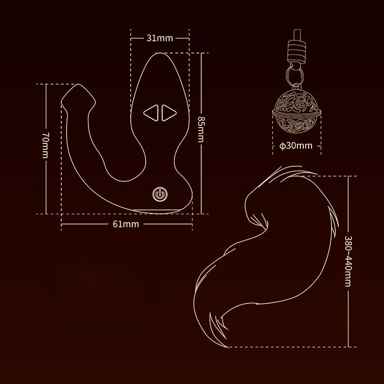 LOCKINK E-Stim Anal Plug with Fox Tail Remote Controlled