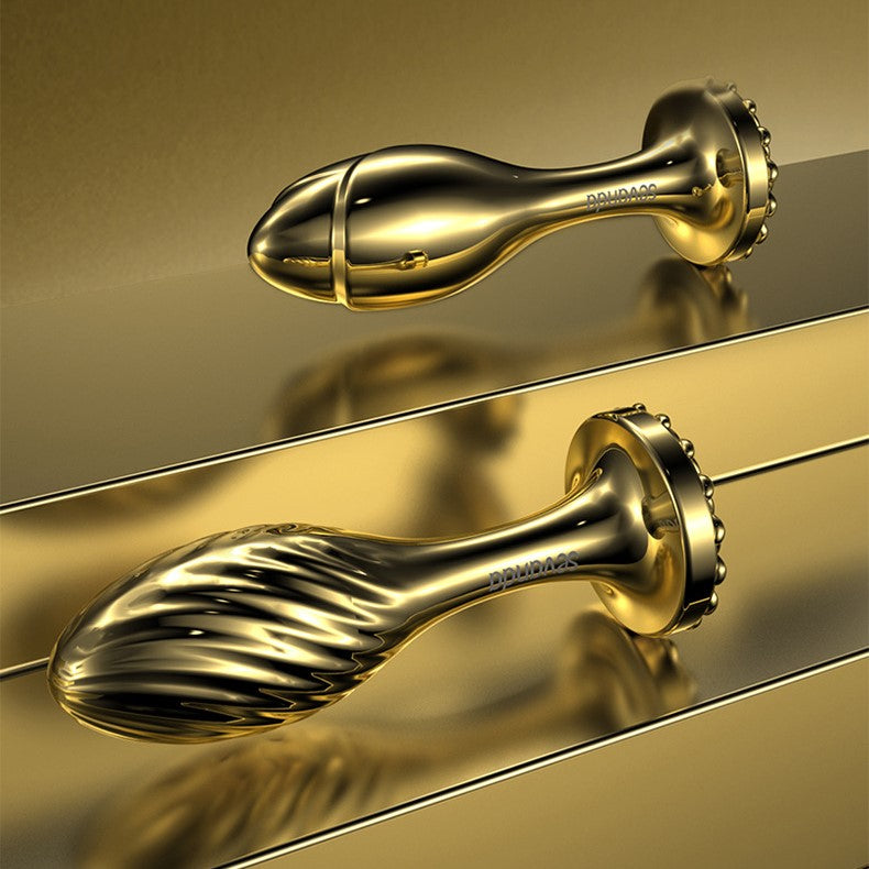 LOCKINK Sevanda Gold Metall Ananalplug mit Perlenfuß