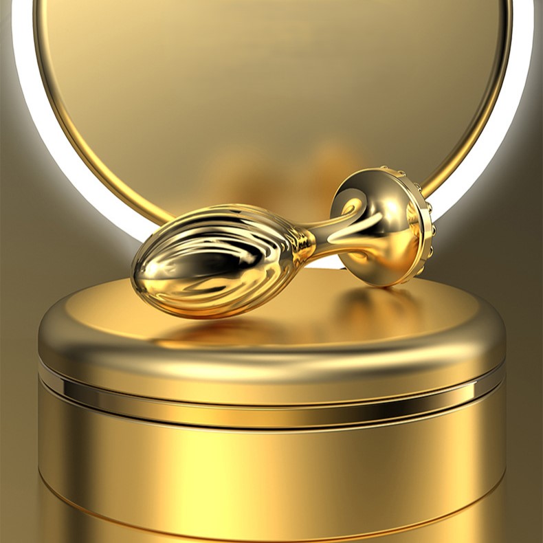 LOCKINK Sevanda Gold Metall Ananalplug mit Perlenfuß