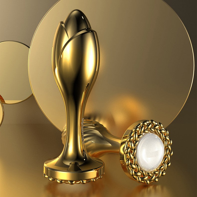 LOCKINK Sevanda Gold Metal Butt Plug with Pearl Base