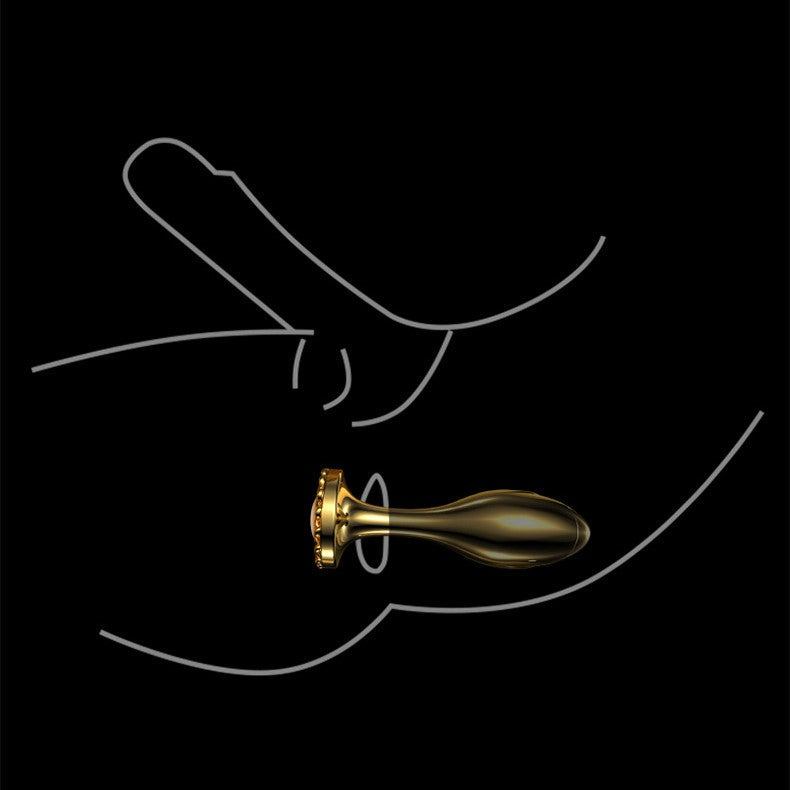 LOCKINK Sevanda Gold Metal Butt Plug with Pearl Base