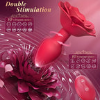 Rose Rotating & Vibrating Butt Plug 3.15 Inch Remote Controlled