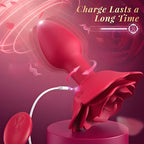 Rose Rotating & Vibrating Butt Plug 3.15 Inch Remote Controlled