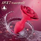 Rose Rotating & Vibrating Butt Plug 3.15 Inch Remote Controlled