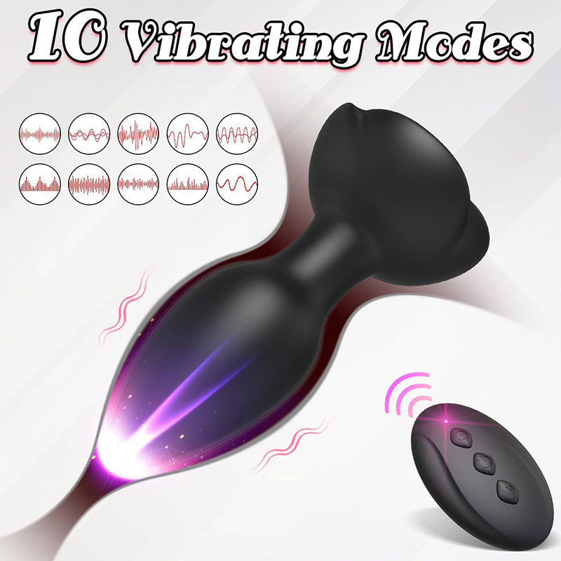 Rose Vibrating Butt Plug Remote Controlled
