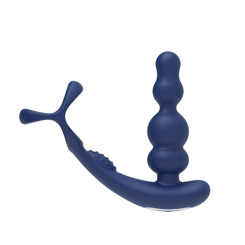 Rotating & Vibrating Anal Beads with Prostate Massager & Cock Ring Remote Controlled