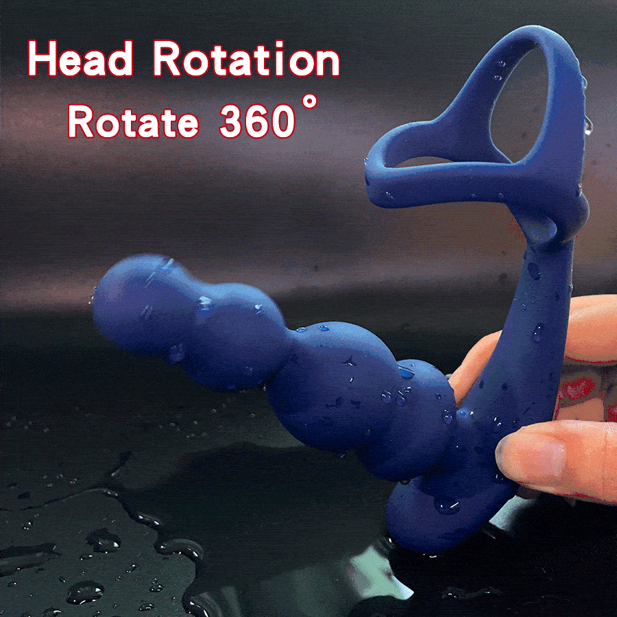 Rotating & Vibrating Anal Beads with Prostate Massager & Cock Ring Remote Controlled