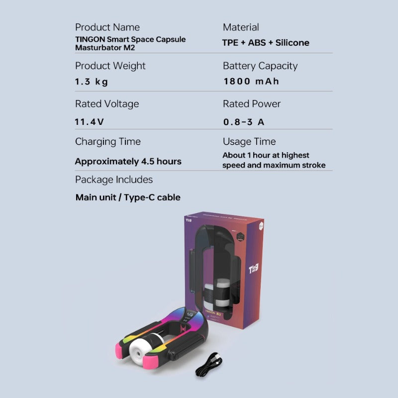 TINGON M2 Smart Space Capsule Automatic Male Masturbator App Controlled