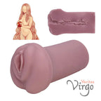 Pink cylindrical object with 'Veritas Virgo' branding on a white background