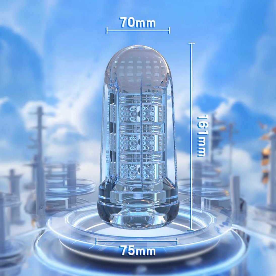 UEKOU Clear Cup Vibrating Male Masturbator App Controlled