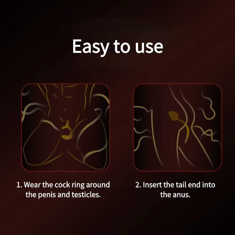 UEKOU BD Puppy Prostate Massager with Cock Ring App Controlled